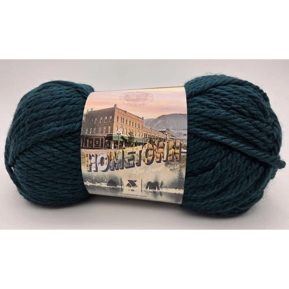 Lion Brand Hometown Yarn Super Bulky #6 Monpelier Peacock‎ Green 5 oz Acrylic